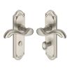 Heritage Brass Door Handle for Bathroom Lisboa Design Satin Nickel finish