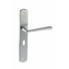 Forme Brigette Solid Brass Key Lever Door Handle on Backplate - Satin Chrome