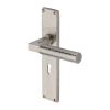 Heritage Brass Bauhaus Hammered Lever Lock Door Handle on 200mm Plate Satin Nickel finish