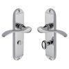 Heritage Brass Door Handle for Bathroom Maya Design Polished Chrome finish