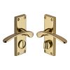 Heritage Brass Door Handle for Privacy Set Sophia Short Design Polished Brass finish