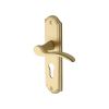 Heritage Brass Door Handle for Euro Profile Plate Howard Design Satin Brass finish