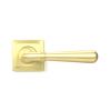 Satin Brass Newbury Lever on Rose Set (Square) - Unsprung