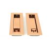 Polished Bronze 175mm Plain Rectangular Pull - Privacy Set