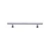 Heritage Brass Cabinet Pull Square Design with Footings 128mm CTC Polished Chrome finish