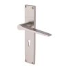 Heritage Brass Gio Lever Lock Door Handle on 200mm Plate Satin Nickel finish