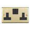 Eurolite Stainless Steel 2 Gang Socket Polished Brass