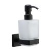 Chelsea Soap Dispenser. Wall Mounted with Frosted Glass and high quality STS pump. Black finish