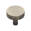 Heritage Brass Cabinet Knob Knurled Disc Design 32mm Antique Brass finish