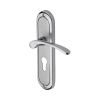 Heritage Brass Door Handle for Euro Profile Plate Ambassador Design Apollo finish