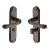 Heritage Brass Door Handle for Bathroom Luna Design Matt Bronze finish