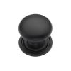 Heritage Brass Cabinet Knob Victorian Round Design with base 25mm Matt Black finish