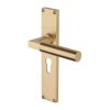 Heritage Brass Bauhaus Euro Profile Door Handle on 200mm Plate Satin Brass finish