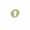 Millhouse Brass Euro Escutcheons on 5mm Slimline Round Rose - Satin Brass