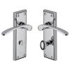 Heritage Brass Door Handle for Bathroom Hilton Design Polished Chrome finish