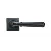 Matt Black Newbury Lever on Rose Set (Square) - Unsprung