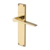 Heritage Brass Gio Lever Latch Door Handle on 200mm Plate Polished Brass finish