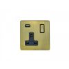 Eurolite Concealed 3mm 1 Gang USB Socket Antique Brass