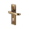 Heritage Brass Door Handle Lever Lock Windsor Design Antique Brass finish