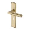 Heritage Brass Bauhaus Hammered Lever Lock Door Handle on 200mm Plate Satin Brass finish