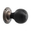 Ebonised Beehive Mortice/Rim Door Knob Matt Antique