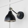 Smooth Nickel Brindley Wall Light in Elan Black