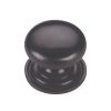 Heritage Brass Cabinet Knob Victorian Round Design with base 38mm Matt Black finish