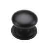 Heritage Brass Cabinet Knob Victorian Round Design with base 32mm Matt Black finish