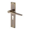 Heritage Brass Gio Euro Profile Door Handle on 200mm Plate Antique Brass finish