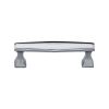 Heritage Brass Cabinet Pull Deco Design 96mm CTC Polished Chrome Finish