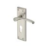 Heritage Brass Door Handle for Euro Profile Plate Hilton Design Satin Nickel finish