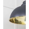 Smooth Brass Harborne Pendant in Slate