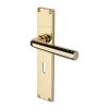 Heritage Brass Octave Lever Lock Door Handle on 200mm Plate Polished Brass finish