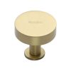 Heritage Brass Cabinet Knob Disc Design with Base 38mm Satin Brass finish