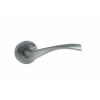 Eco Aqua Aluminium Lever Door Handle on Round Rose - Satin Chrome