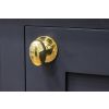 Polished Brass Oval Cabinet Knob 40mm