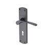 Heritage Brass Door Handle Lever Lock Diplomat Design Matt Black finish