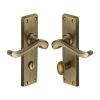 Heritage Brass Door Handle for Bathroom Bedford Design Antique Brass finish