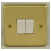 Eurolite Stainless Steel 2 Gang Switch Satin Brass