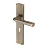 Heritage Brass Octave Reeded Lever Lock Antique Brass finishUK Design Registration Number 6234528