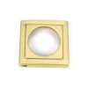 Satin Brass Round Euro Escutcheon (Square)