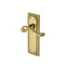 Heritage Brass Door Handle Lever Latch Georgian Design Polished Brass finish