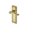 Heritage Brass Door Handle Lever Lock Georgian Design Polished Brass finish