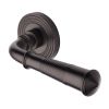 Heritage Brass Door Handle Lever Latch on Round Rose Bridgetown Reeded Design Matt Bronze finish
UK Registered Design Number 6226297