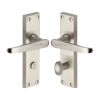 Heritage Brass Door Handle for Bathroom Victoria Design Satin Nickel finish