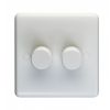 Eurolite Enhance White Plastic 2 Gang Dimmer White