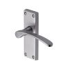 Heritage Brass Door Handle Lever Latch Sophia Short Design Satin Chrome finish