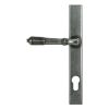 Pewter Reeded Slimline Lever Espag. Lock Set