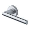 Heritage Brass Door Handle Lever Latch on Round Rose Mercury Design Satin Chrome finish