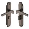 Heritage Brass Door Handle Bathroom Set Tiffany Design Matt Bronze Finish